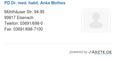 Pd dr med habil anke mothes