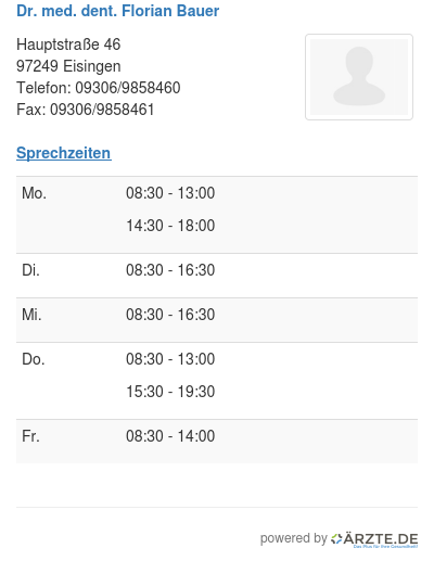 Dr med dent florian bauer