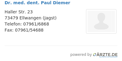 Dr med dent paul diemer
