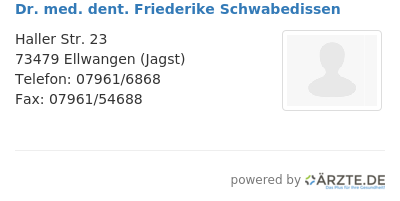 Dr med dent friederike schwabedissen