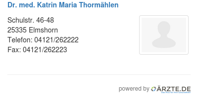 Dr med katrin maria thormaehlen