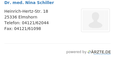 Dr med nina schiller