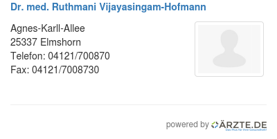 Dr med ruthmani vijayasingam hofmann