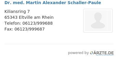 Dr med martin alexander schaller paule