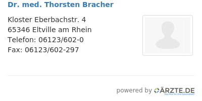 Dr med thorsten bracher