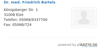 Dr med friedrich bartels