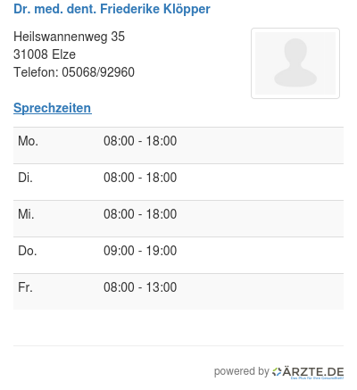 Dr med dent friederike kloepper
