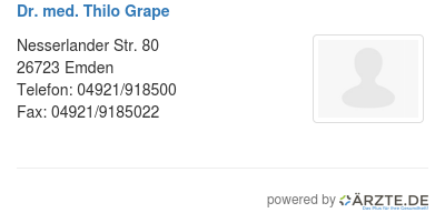 Dr med thilo grape