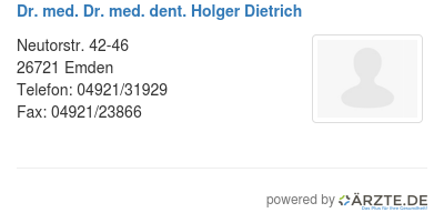 Dr med dr med dent holger dietrich
