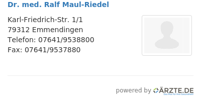 Dr med ralf maul riedel 658481