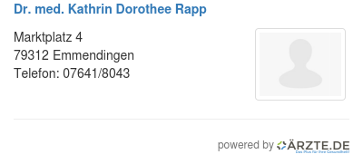Dr med kathrin dorothee rapp