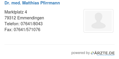Dr med matthias pfirrmann