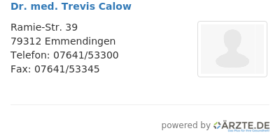 Dr med trevis calow