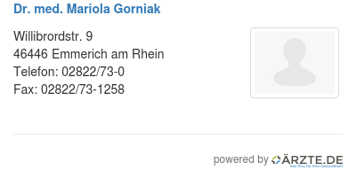 Dr med mariola gorniak