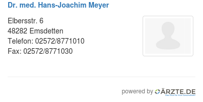 Dr med hans joachim meyer