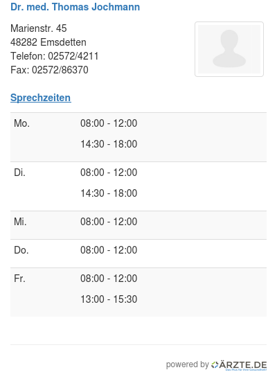Dr med thomas jochmann