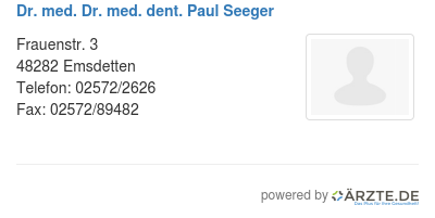 Dr med dr med dent paul seeger