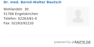 Dr med bernd walter bautsch