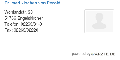 Dr med jochen von pezold