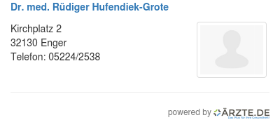 Dr med ruediger hufendiek grote