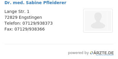 Dr med sabine pfleiderer