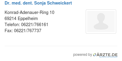 Dr med dent sonja schweickert