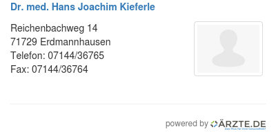 Dr med hans joachim kieferle