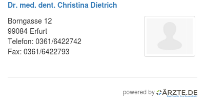 Dr med dent christina dietrich