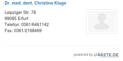 Dr med dent christine kluge