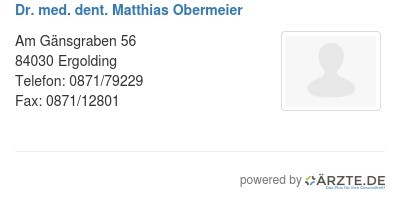 Dr med dent matthias obermeier