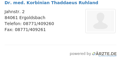 Dr med korbinian thaddaeus ruhland