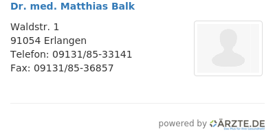 Dr med matthias balk