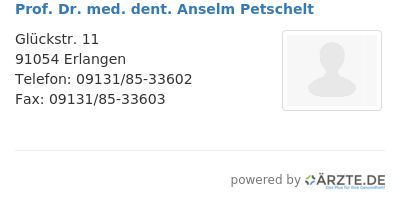 Prof dr med dent anselm petschelt