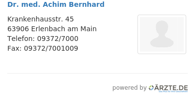 Dr med achim bernhard