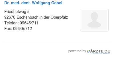 Dr med dent wolfgang gebel
