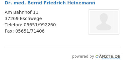 Dr med bernd friedrich heinemann