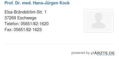 Prof dr med hans juergen kock