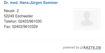 Dr med hans juergen sommer