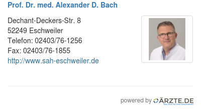Prof dr med alexander d bach