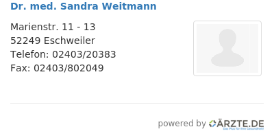 Dr med sandra weitmann
