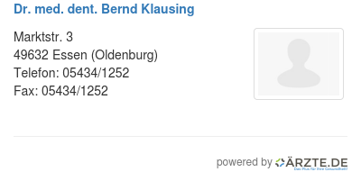 Dr med dent bernd klausing