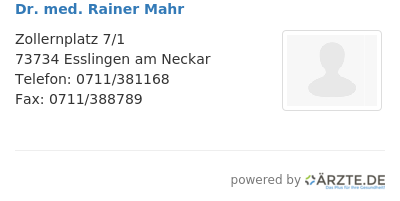 Dr med rainer mahr