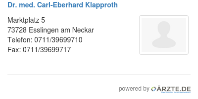 Dr med carl eberhard klapproth