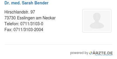 Dr med sarah bender