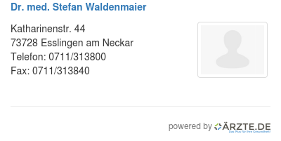 Dr med stefan waldenmaier