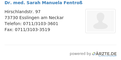 Dr med sarah manuela fentross