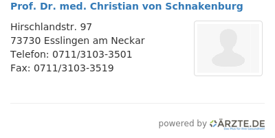 Prof dr med christian von schnakenburg