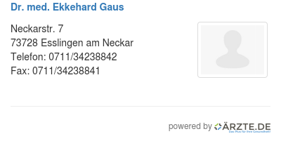 Dr med ekkehard gaus