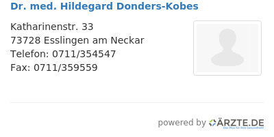 Dr med hildegard donders kobes