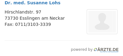 Dr med susanne lohs